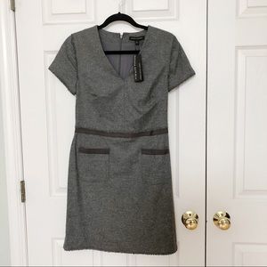 NWT Banana Republic grey flannel tweed shift dress
